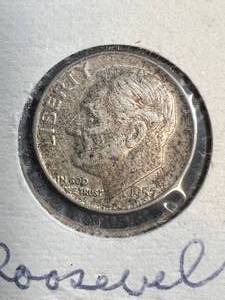 lot 64 image: 1957 US ROOSEVELT DIME