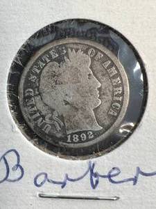 lot 73 image: 1892-O US BARBER DIME