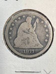 lot 82 image: 1877 US SEATED LIBERTY QUARTER