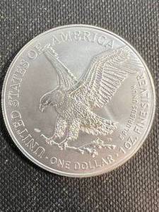 lot 85 image: 2024 AMERICAN SILVER EAGLE 1 TROY OZ .999 FINE SILVER