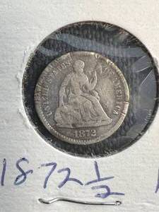 lot 86 image: 1872 US SEATED LIBERTY HALF DIME