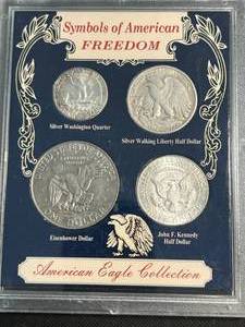 lot 97 image: SYMBOLS OF AMERICAN FREEDOM AMERICAN EAGLE 4 COIN COLLECTION