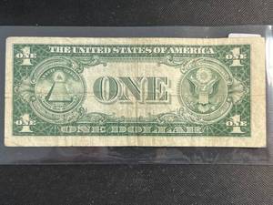 lot 100 image: 1935-E US $1 BLUE SEAL SILVER CERTIFICATE