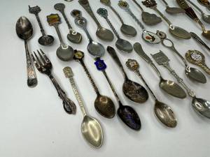 lot 19 image: 45 Collector Spoons and 1 Fork
