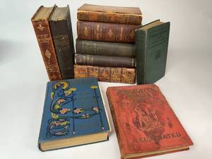 lot 11 image: 10 Antique Books
