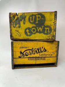 lot 27 image: Up-Town and Nesbitts Wood Soda Crates