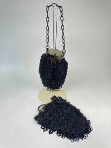 lot 37 image: Two Antique Beaded Purse Handbags