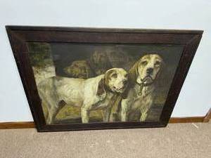lot 10 image: Original Henry Rankin Poore Lithograph Winchester Bear Dogs