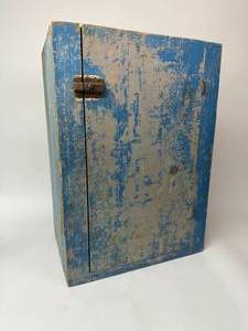 lot 64 image: Blue Primitive Antique Cabinet