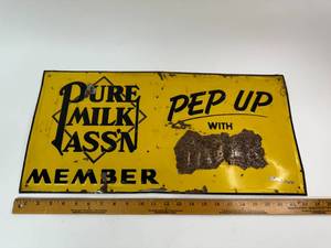 lot 65 image: Vintage Pure Milk Sign