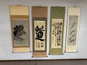 lot 78 image: 4 Chinese Wall Scrolls - Signed Artist