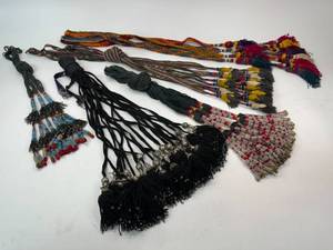 lot 96 image: 5 Different Ethnic Tribal Beaded Tassels