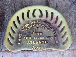 lot 43 image: 1976 Cast Iron Seat Collectors Convention Cast Iron Tractor Seat