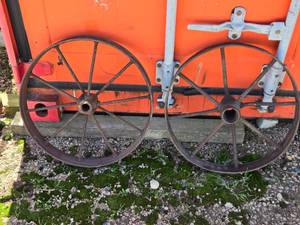 lot 47 image: Pair of Steel Wheels Approx. 20 12