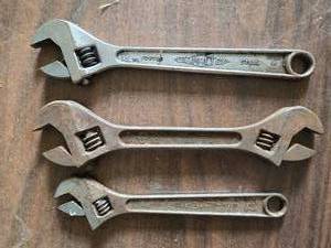 lot 144 image: Lot of 3 Diamond Calk Adjustable Wrenches