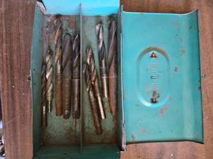 lot 184 image: Drill Bits in Metal Torch Box