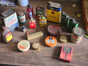 lot 263 image: Old Cans and Boxes of a Variety of Items - Some still have contents