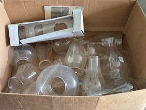 lot 268 image: Box of Oil Lamp Chimneys