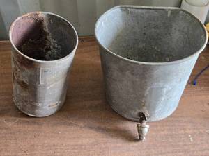 lot 272 image: Watering Can and Lawton Seed Corn Tester (Missing one leg)