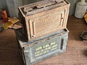 lot 274 image: Lot of 2 Old Ammo Cans