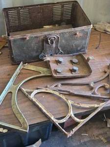 lot 307 image: Old Brackets and Metal Box
