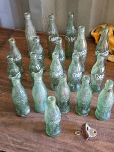 lot 336 image: Lot of Old Coke Bottles and Coke Bottle Opener