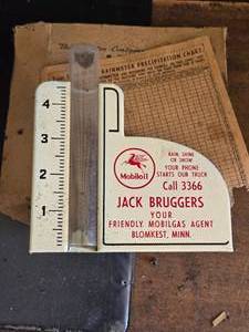 lot 349 image: Advertising Rain Gauge Jack Bruggers Mobilegas Agent Blomkest, MN