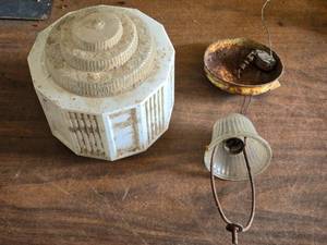 lot 350 image: Old Light Globe and Other Fixture - The y dont go together