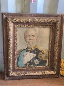 lot 353 image: Old Framed King Oscar II Print ()