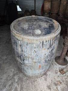 lot 429 image: Standard Oil Steel Barrel - Approx 34 12 Tall & the Top is Around 20 Across