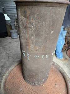 lot 432 image: Small Narrow Barrel About 18 tall and 8 in Diameter Says Co. Willmar, MN