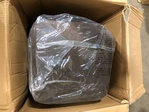 StyleWell Finwick Matte Gunmetal Gray Backless Bar Stool with Dark Wood Seat (Set of 2)    Customer Returns See Pictures