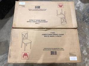 Lot of 2 Jamestown Dining Chair White Wash 2-Pack Customer Returns See Pictures