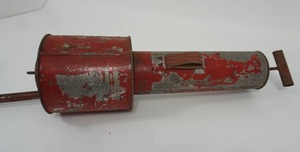 lot 6 image: Vintage Red Metal Vegetation Duster...