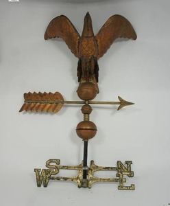 lot 18 image: Vintage Copper Eagle Weathervane...