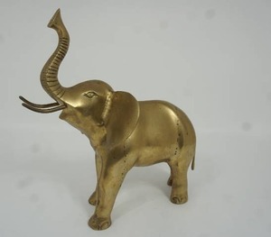 lot 31 image: Vintage Large Brass Elephant Figure Statue...