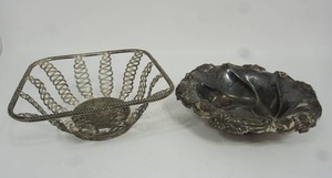 lot 33 image: Vintage Silver Basket Bowl Serving Tray