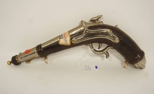 lot 51 image: Vintage RARE Calamassi Red Wine Liquor Pistol Decanter...