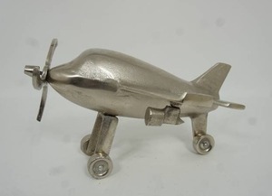 lot 58 image: Vintage Collectible Airplane Model Cast Aluminum Art Deco Style wMoving Parts...