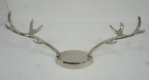lot 64 image: Polished Silver Arthur Court-Style Antler Centerpiece Wall DeCor...