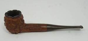 lot 84 image: Vintage Briar Hand Carved Edwards Wood Smokers Pipe...