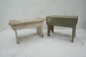 lot 29 image: Pair of Vintage Home made wood step stools
