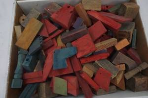 lot 79 image: Vintage Kids Wood Building blocks