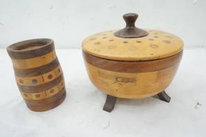 lot 145 image: Wood Decor Bowl, Signed  Wood Item