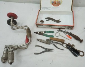 lot 156 image: Vintage Cigar Box, with Antique Tools