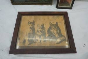 lot 179 image: Vintage pictures, boat, dogs and scenery