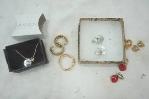 lot 205 image: Terra Clip Earrings and Avon Necklace Hope