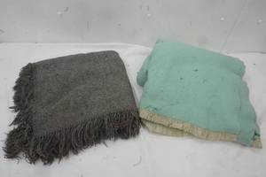 lot 212 image: Two Wool Blankets (Size unknown)