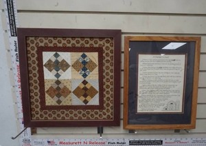 lot 224 image: Wall Decor, A Farmer Creed & Quilt Picture