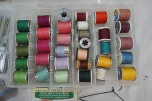 lot 230 image: Variety of Thread, New Micron Pens, Adhesive spray and more